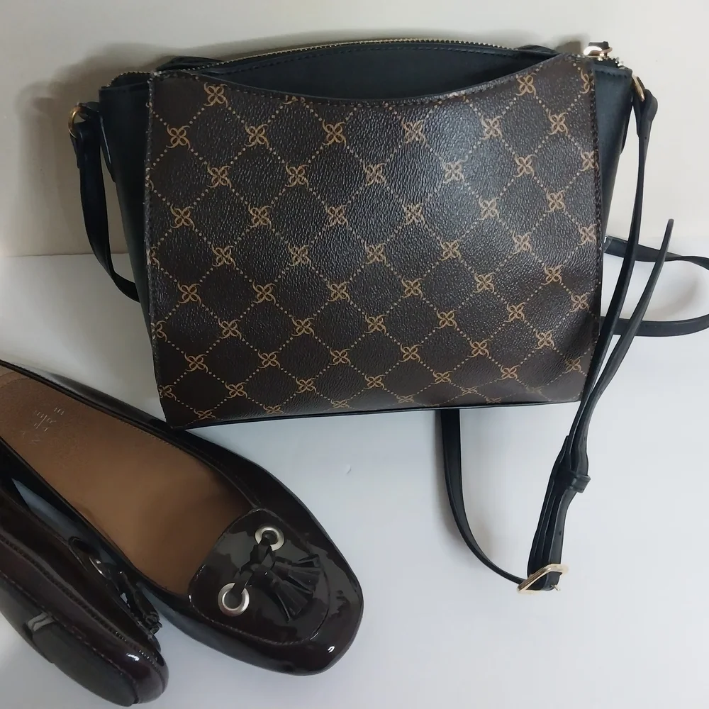 NINE WEST Dark Brown and Cream Color Women's Bag